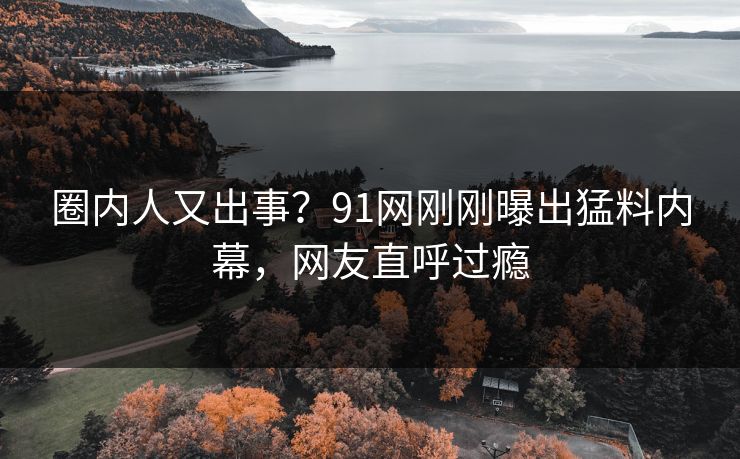 圈内人又出事？91网刚刚曝出猛料内幕，网友直呼过瘾